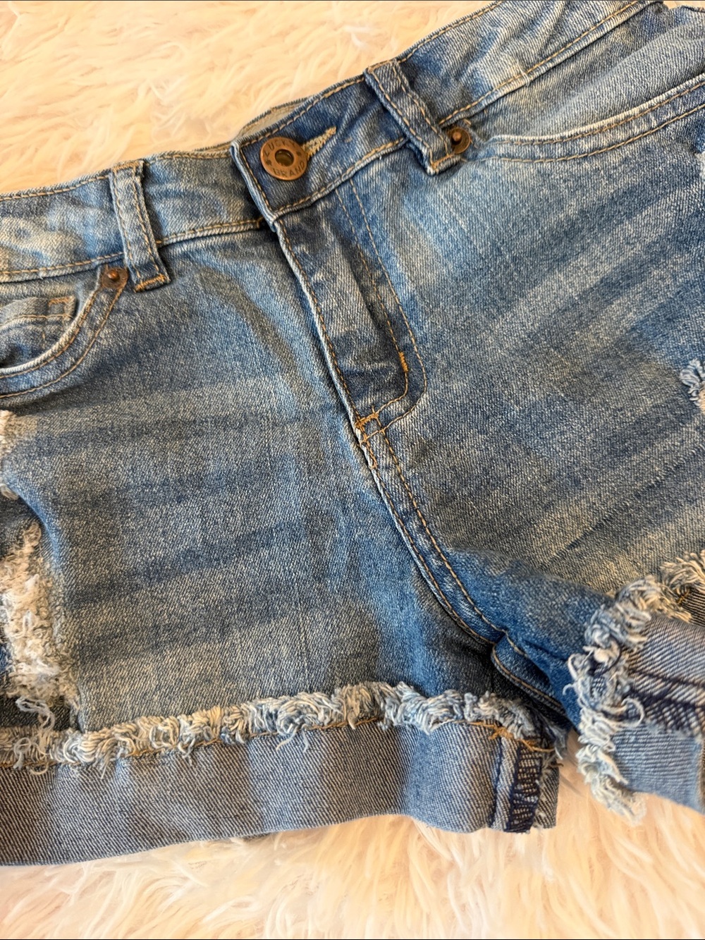 Girls Jean Shorts Lucky Brand Denim Frayed Size 12